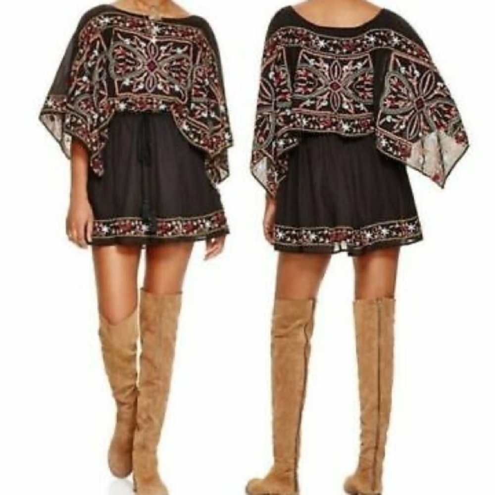 Embroidered mini dress
